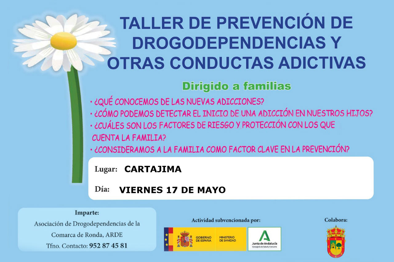 Cartajima acogerá un taller de prevención de drogodependencias