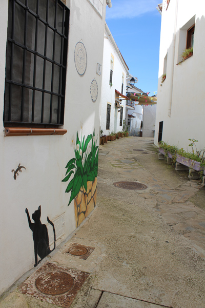 Calle con pinturas